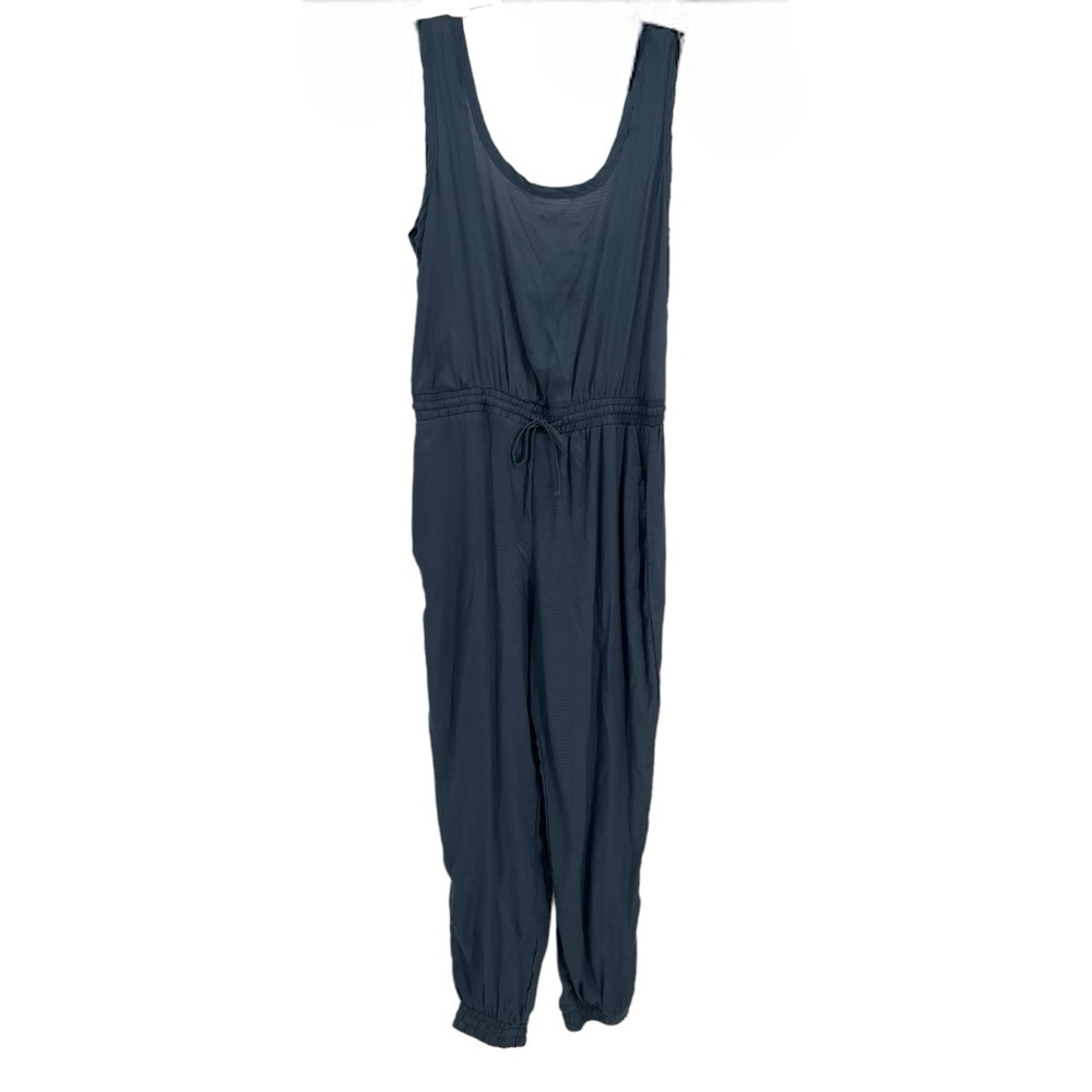 Onia Susie Jumpsuit NWT Blue Women’s pockets sleeveless size Large Tie Waist
